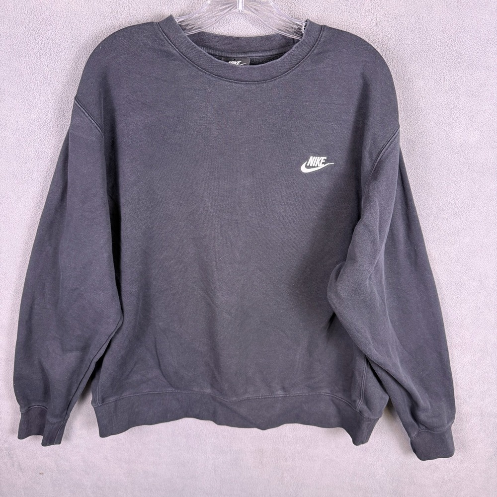 Nike Sweatshirt Mens XL Black Club Fleece‎ Pullover Swoosh Logo Top Casual